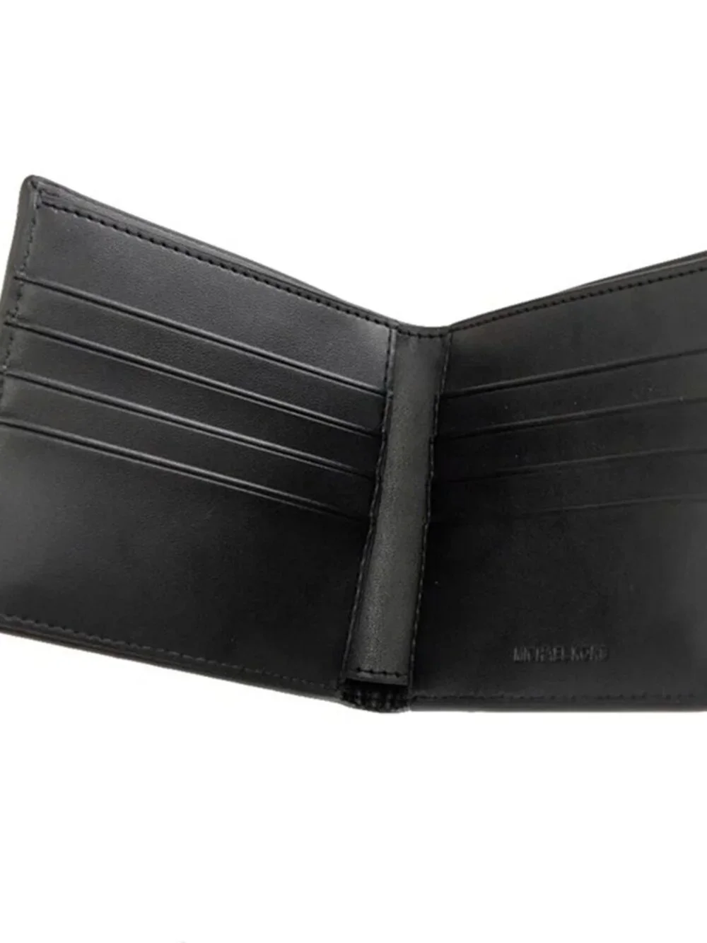 S Michael Kors Cooper Billfold Black Leather Red Logo 36H9LCOF1L NWT $148